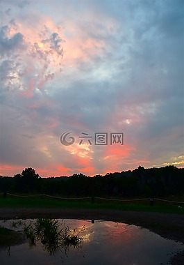 日落,云,景觀