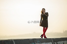 婦女,襪子,模型