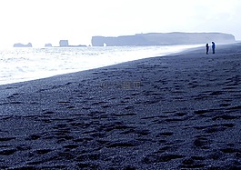 冰岛,黑沙滩,石头