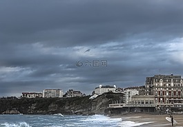 海岸線,波,海灘