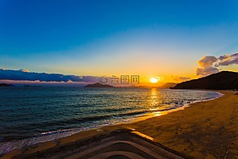 夜幕降臨,水域,黃昏