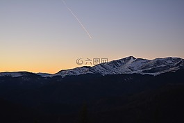 山,日落,天空