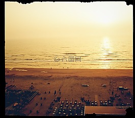 zandvoort,海,日落