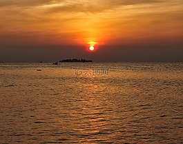 日落,海,夕陽的顏色