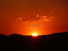 余輝,日落,天空