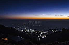 自然,藍色小時,日落