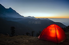 露營,旅行,日出