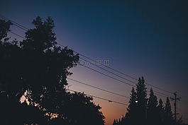日落,黃昏,天空