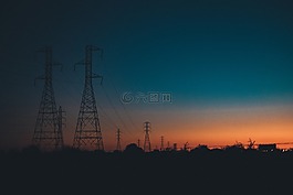 日落,黃昏,天空