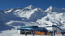 阿爾卑斯山,山,雪