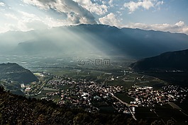 空中的視圖,山,景觀(guān)