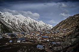 冬天,村,雪