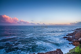 海岸线,海浪,地平线