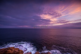 海岸线,沿海,日落