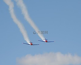 飛機,雜技,煙