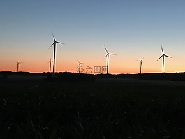 windräder,黄昏,风车
