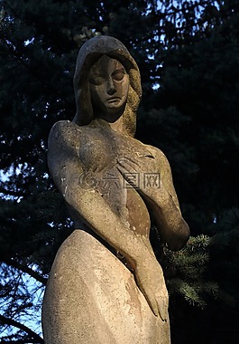 雕像,女子,紀念碑