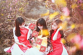 戶外,女孩,人