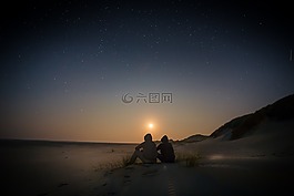 星空,日落,查看