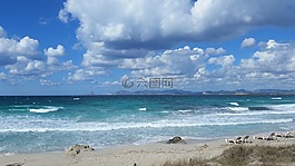 云,海,海灘