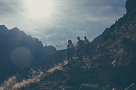 人,徒步旅行,山