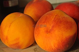 桃子,橙色,水果