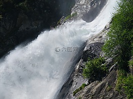 瀑布,跳水,注入