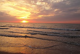 日落,海,太陽
