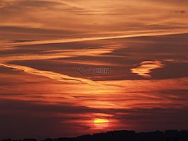 日落,軌跡,abendstimmung