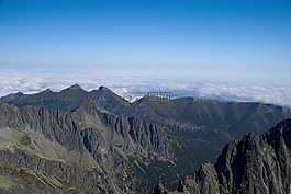 山,天空,頂視圖