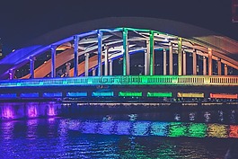 橋,結構,燈