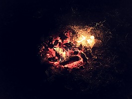 火,余燼,壁爐