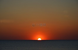 日落,太陽,的水體