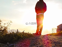 人,日落,剪影