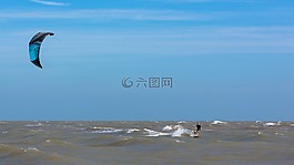 風箏沖浪,風,海
