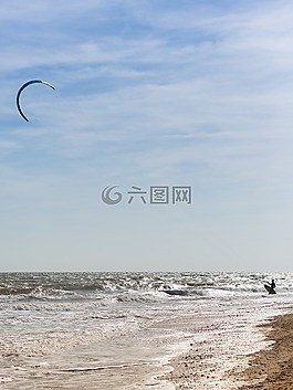 風箏沖浪,風,海