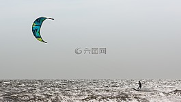 風箏沖浪,風,海