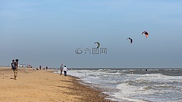 風箏沖浪,海,風