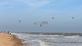 風箏沖浪,海,風