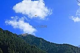 高山景觀,滑翔傘,景觀