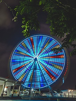 摩天輪,娛樂公園,多彩