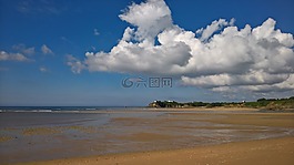 海滩,侧,布列塔尼