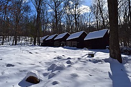 雪,冬天,小屋
