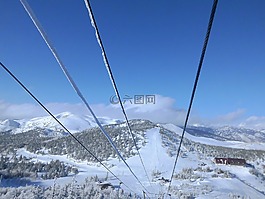 雪山,視圖,電梯