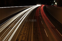 公路,夜,燈