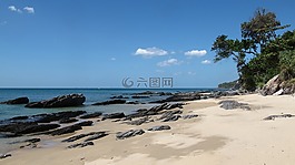 海灘,沙,海洋