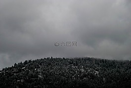 黑色和白色,高山景觀,景觀