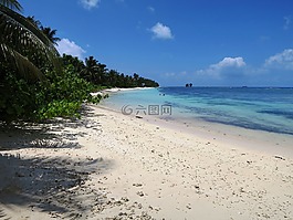 塞舌爾,美麗的海灘,香格里拉dique