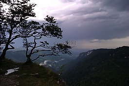 法國(guó),日落,山