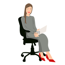 婦女,辦公室,文檔